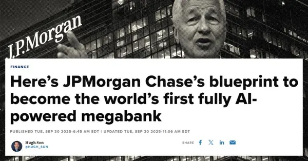 CNBC article headline: Here's JPMorgan Chase's blueprint to become the world's first fully AI-powered megabank